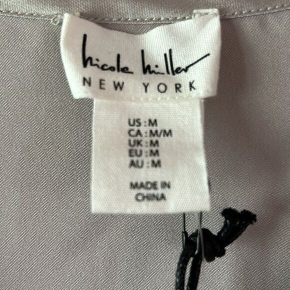 NEW Nicole Miller Light Pewter Dressy Shirt - Picture 3 of 6